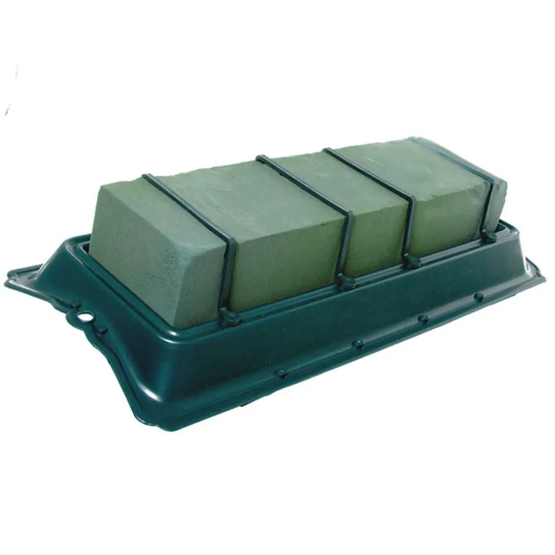 GrowMax Deluxe Casket Saddle Flower Holder with Floral Foam Series	